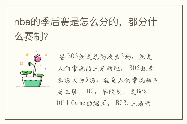 nba的季后赛是怎么分的,都分什么赛制?