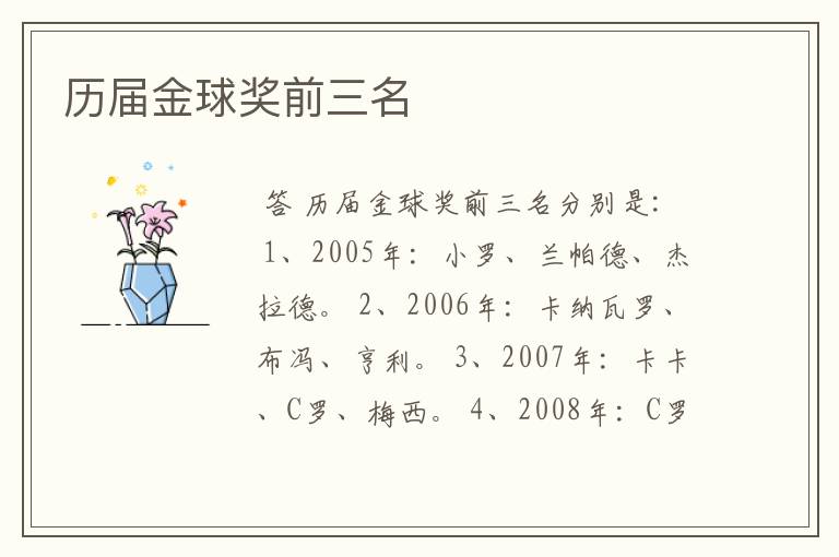 历届金球奖前三名