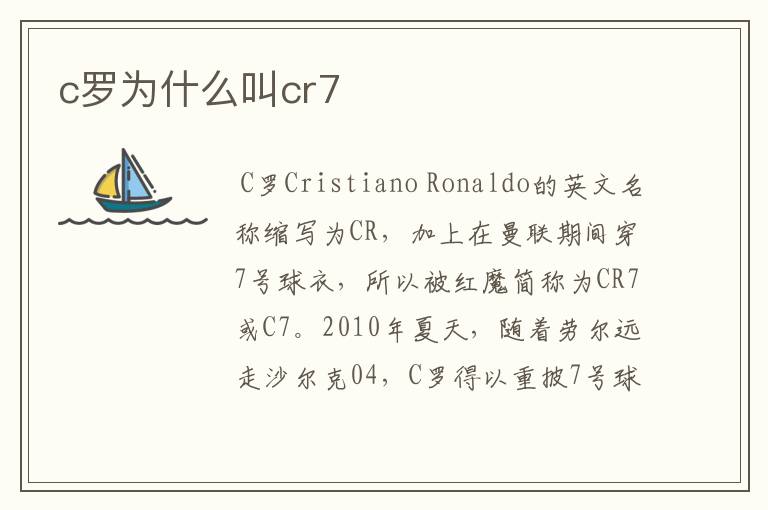 c罗为什么叫cr7