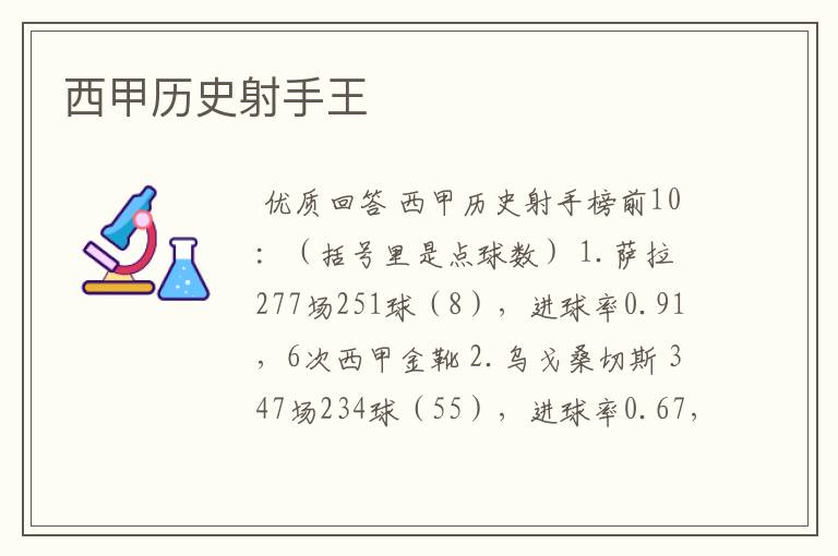 西甲历史射手王