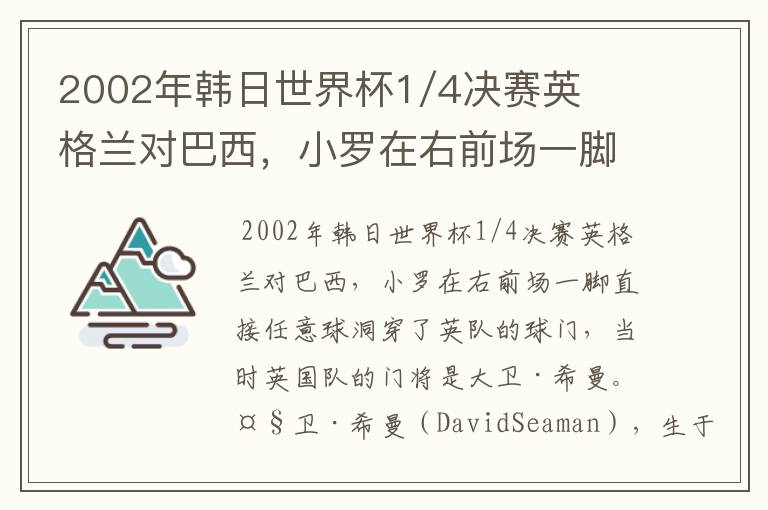 2002年韩日世界杯1/4决赛英格兰对巴西,小罗在右前场一脚直接任意球洞穿了英队的球门,问当时英队的门将是