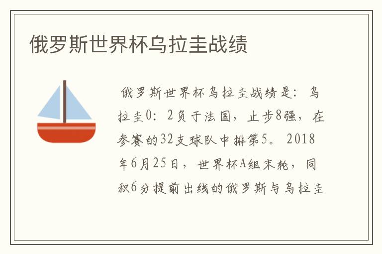 俄罗斯世界杯乌拉圭战绩