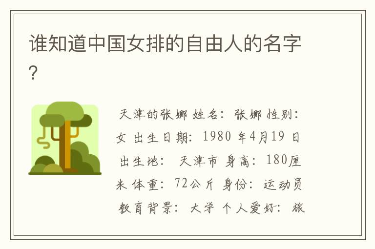 谁知道中国女排的自由人的名字?