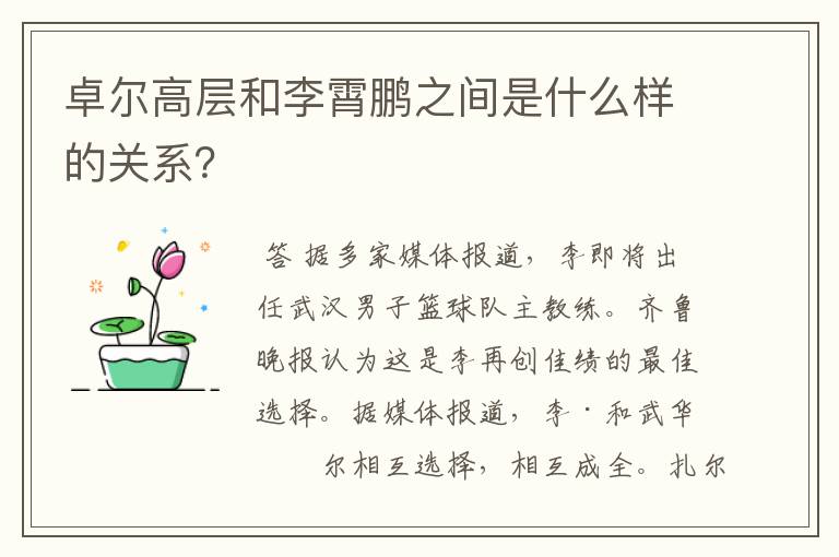 卓尔高层和李霄鹏之间是什么样的关系?