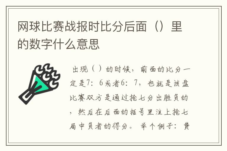 网球比赛战报时比分后面()里的数字什么意思