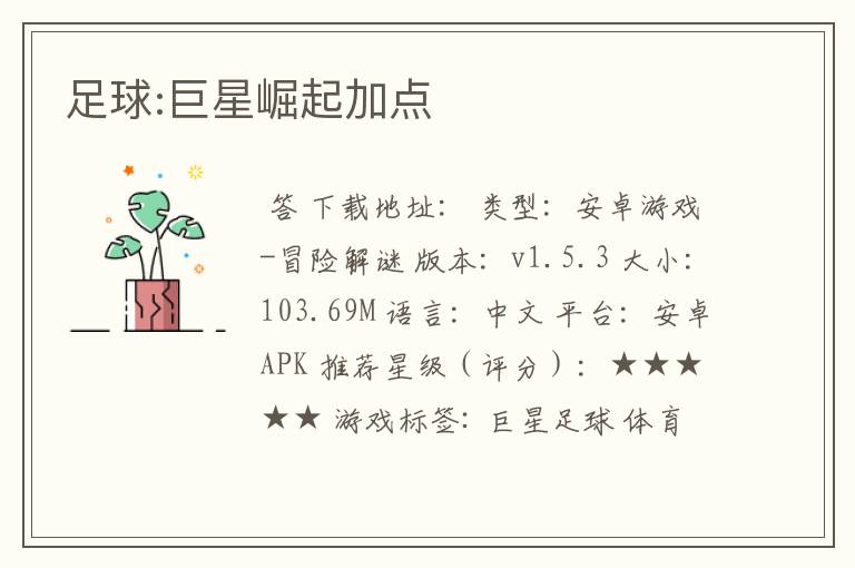 足球:巨星崛起加点
