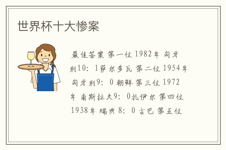 世界杯十大惨案