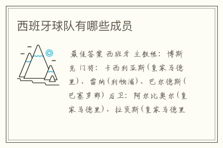 西班牙球队有哪些成员