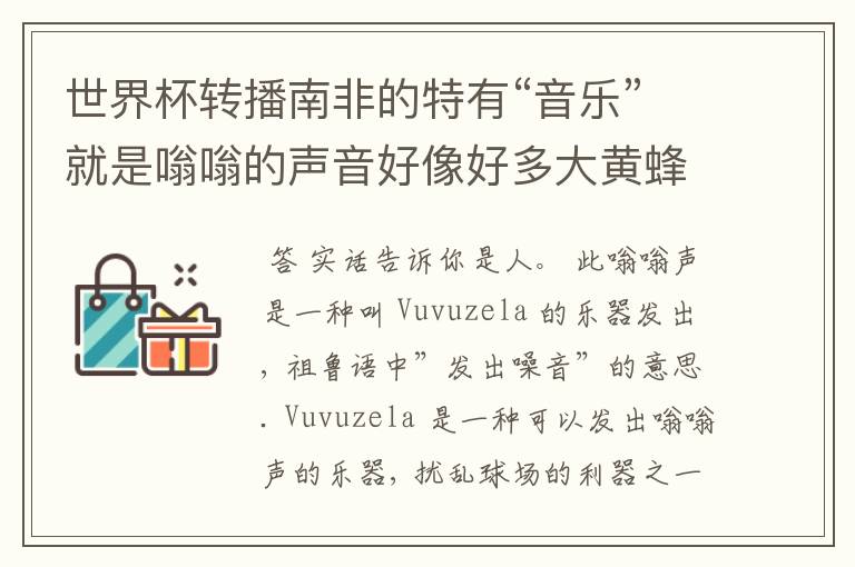 世界杯转播南非的特有“音乐”就是嗡嗡的声音好像好多大黄蜂是什么东西发出的?