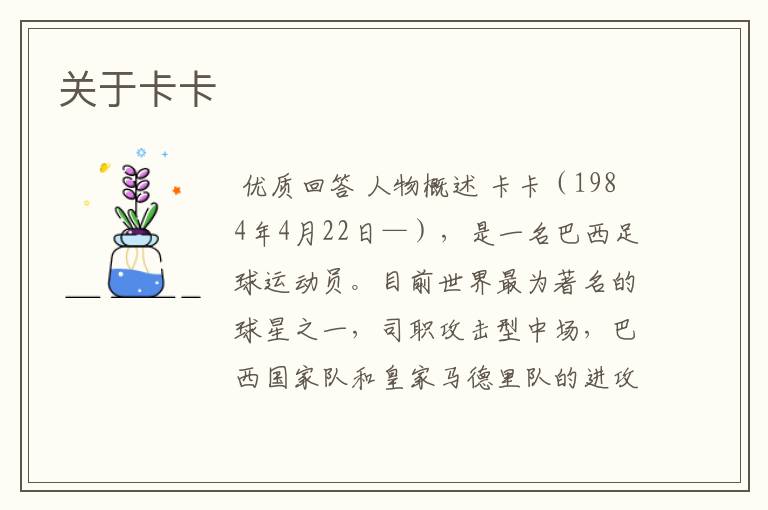 关于卡卡