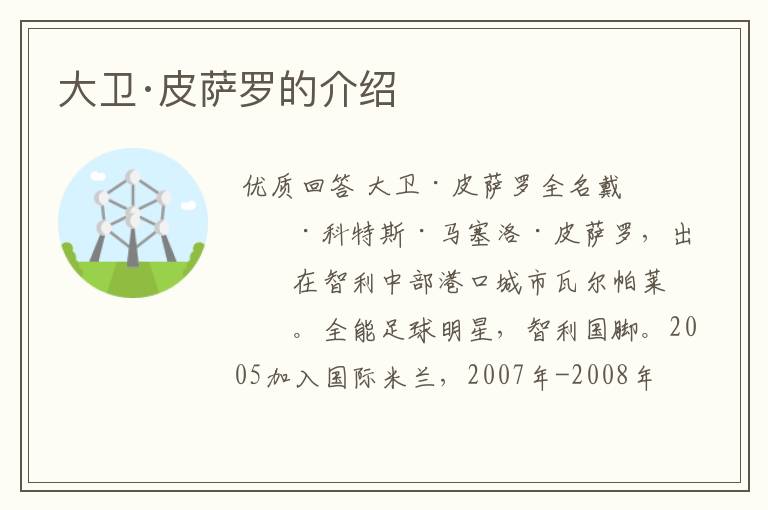 大卫·皮萨罗的介绍