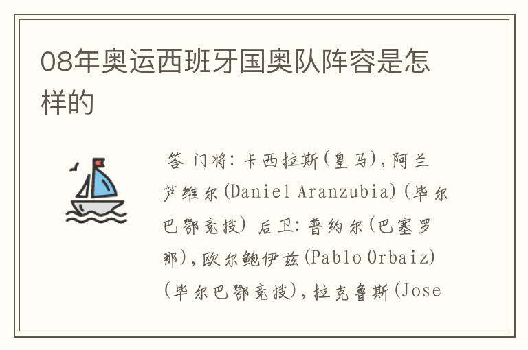 08年奥运西班牙国奥队阵容是怎样的