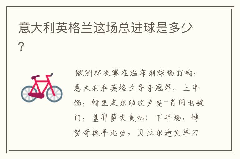 意大利英格兰这场总进球是多少？