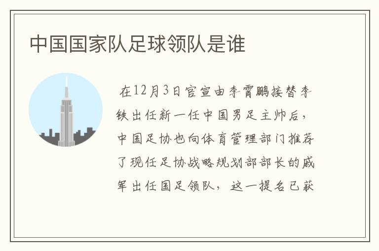 中国国家队足球领队是谁