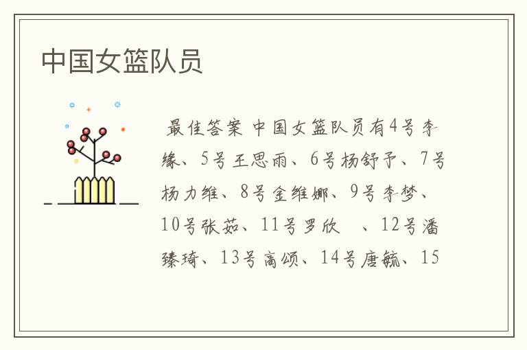 中国女篮队员