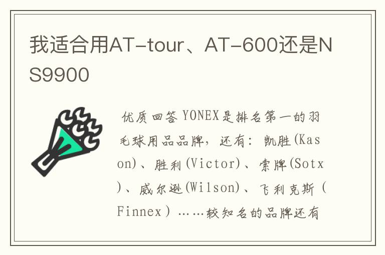我适合用AT-tour、AT-600还是NS9900