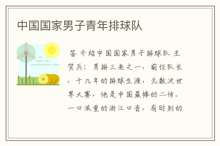 中国国家男子青年排球队