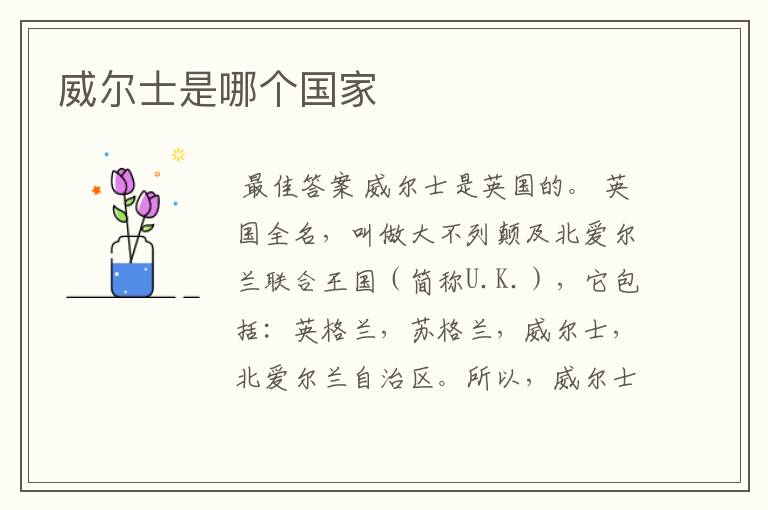 威尔士是哪个国家