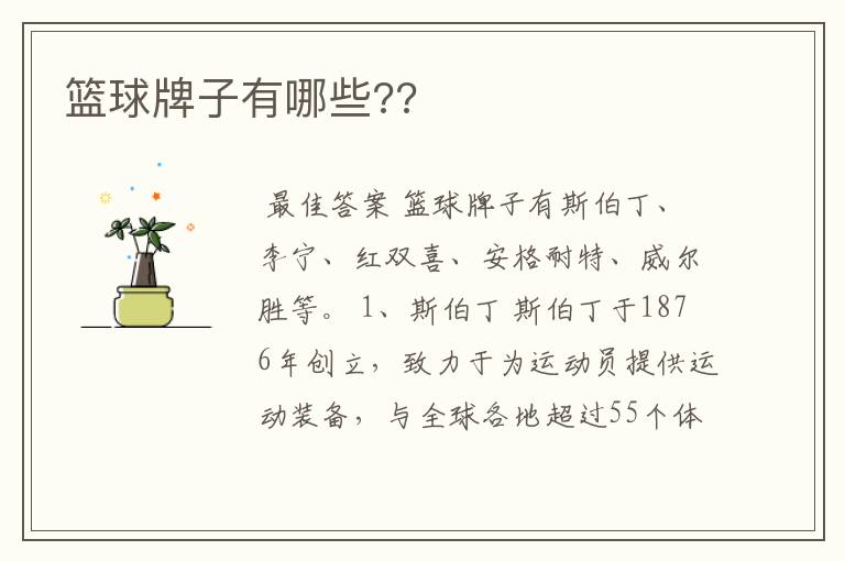 篮球牌子有哪些??