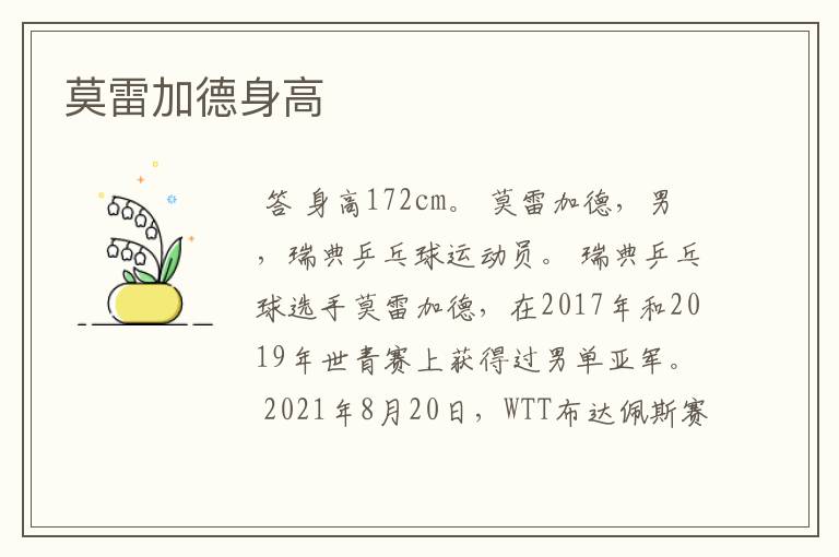 莫雷加德身高