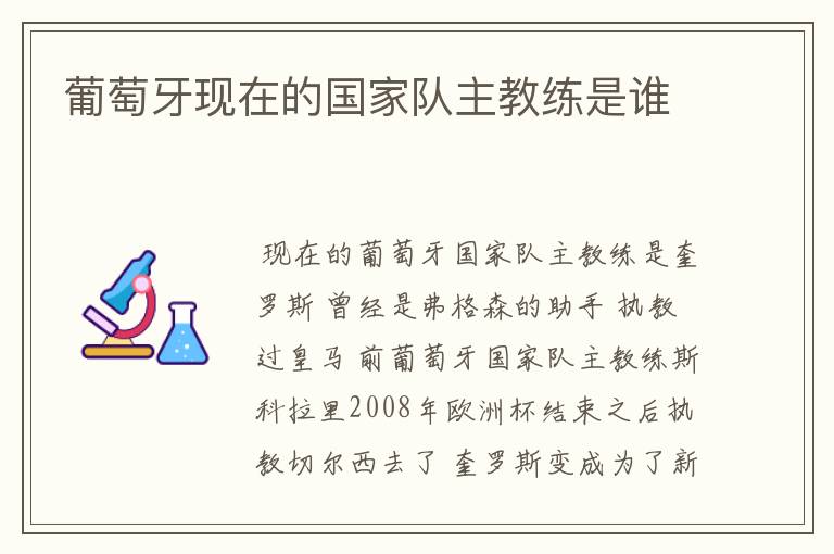 葡萄牙现在的国家队主教练是谁