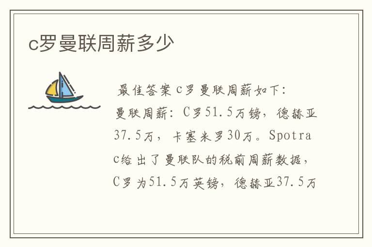 c罗曼联周薪多少