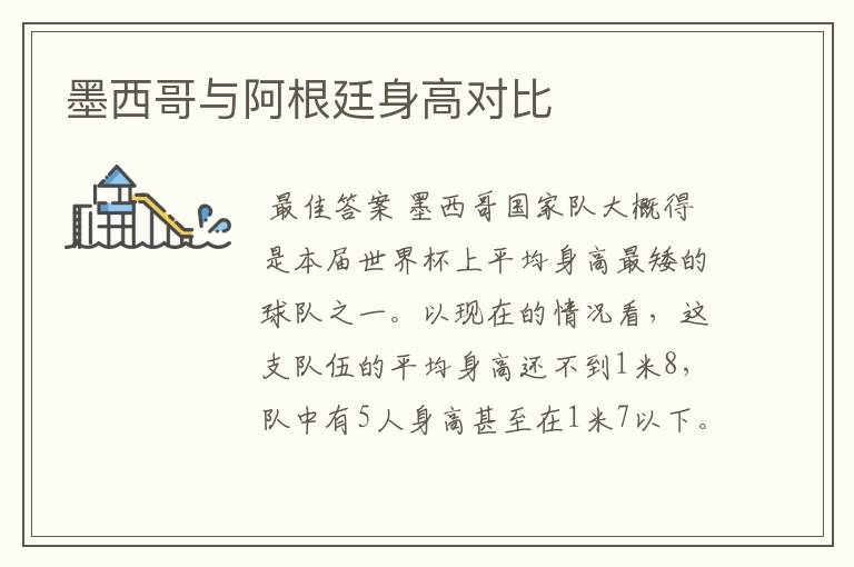 墨西哥与阿根廷身高对比