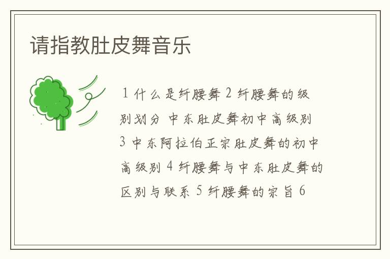 请指教肚皮舞音乐