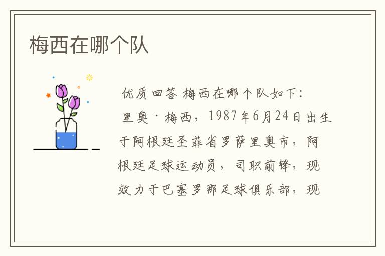 梅西在哪个队