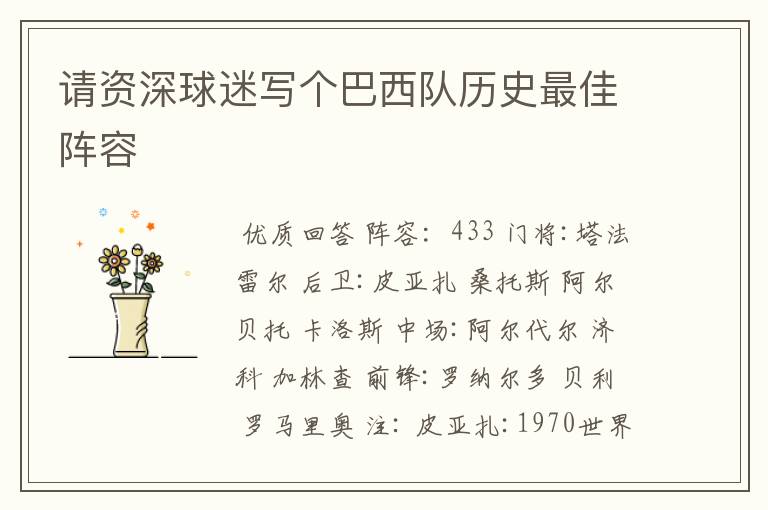 请资深球迷写个巴西队历史最佳阵容