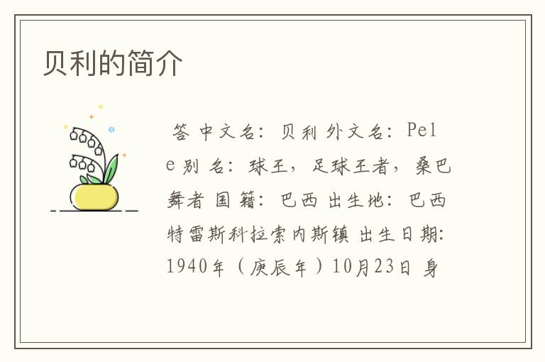 贝利的简介