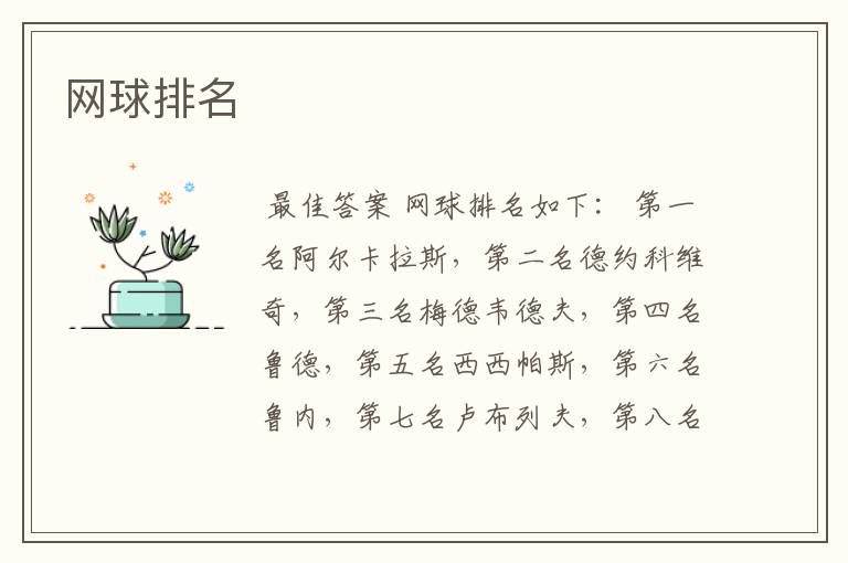 网球排名