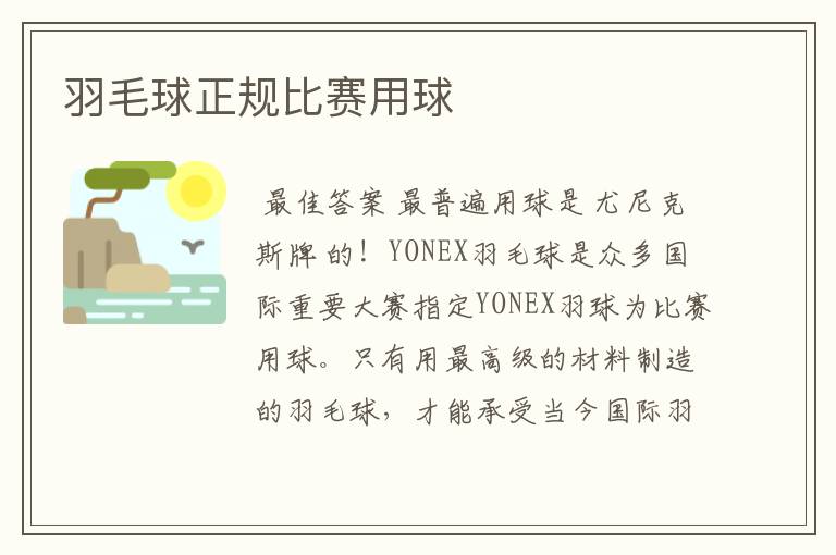 羽毛球正规比赛用球