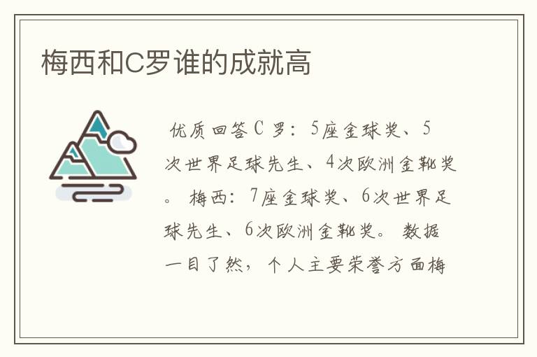 梅西和C罗谁的成就高