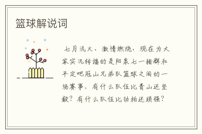 篮球解说词