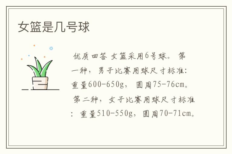 女篮是几号球
