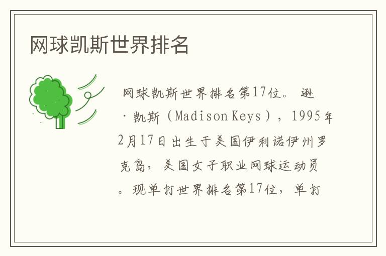 网球凯斯世界排名