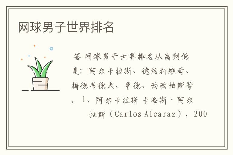 网球男子世界排名
