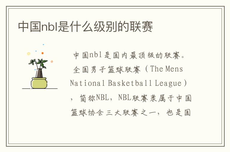中国nbl是什么级别的联赛