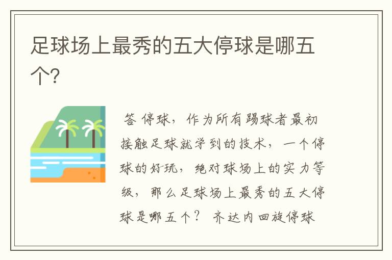 足球场上最秀的五大停球是哪五个?