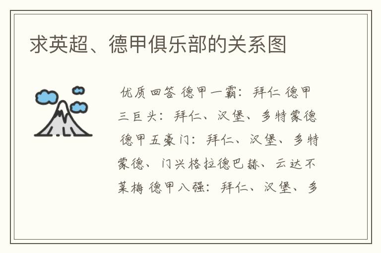 求英超、德甲俱乐部的关系图
