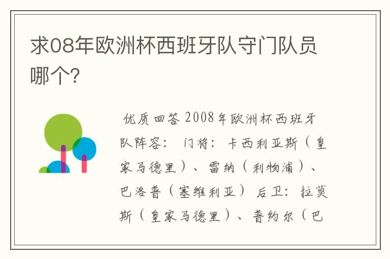 求08年欧洲杯西班牙队守门队员哪个?