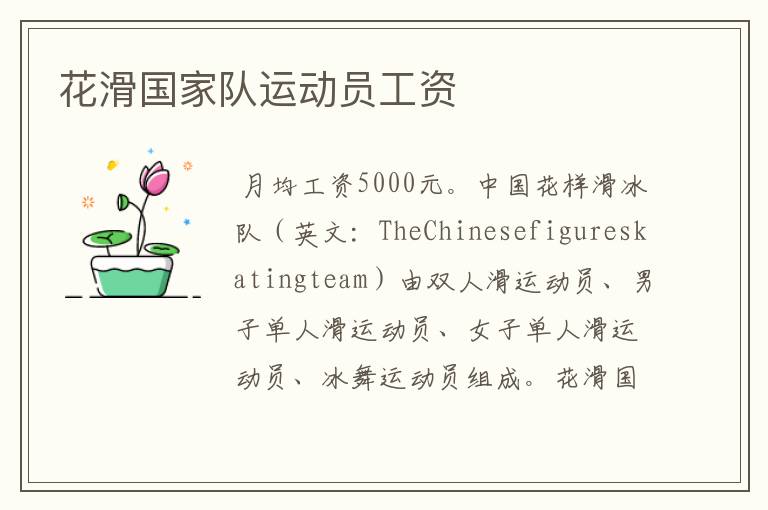 花滑国家队运动员工资