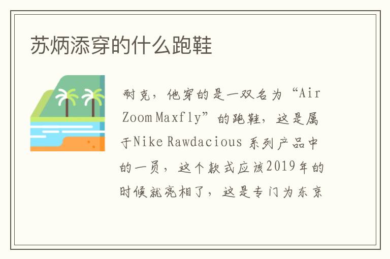苏炳添穿的什么跑鞋