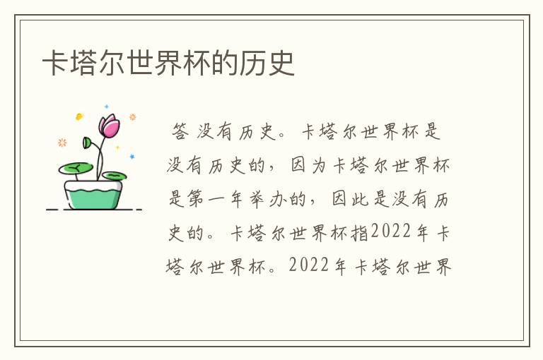 卡塔尔世界杯的历史