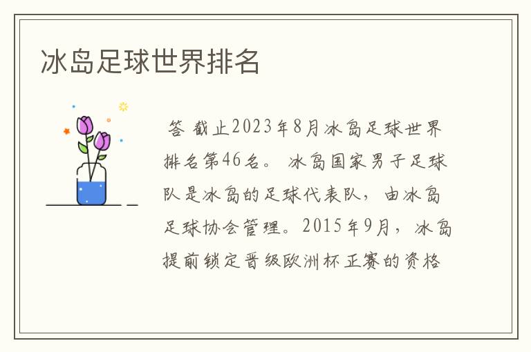 冰岛足球世界排名