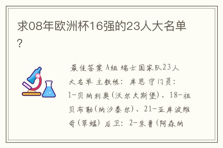 求08年欧洲杯16强的23人大名单?