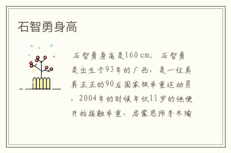 石智勇身高
