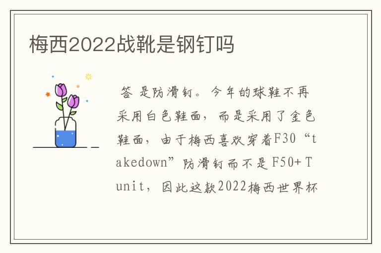 梅西2022战靴是钢钉吗
