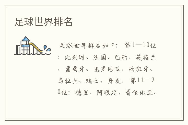 足球世界排名